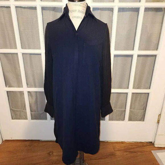 Derek Lam Dresses & Skirts - Derek Lam 10 Crosby Womens Black Navy Wool Blend Dress 6